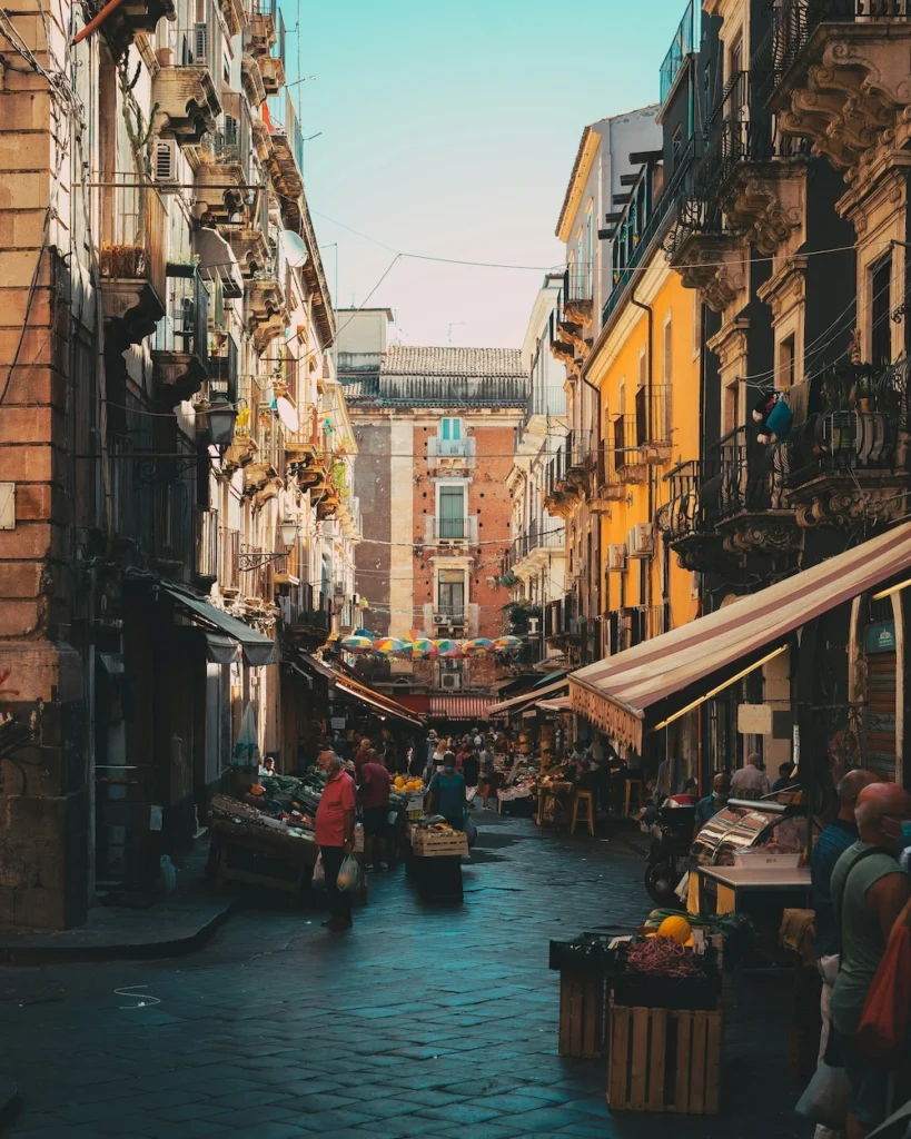 a bustling Catania street